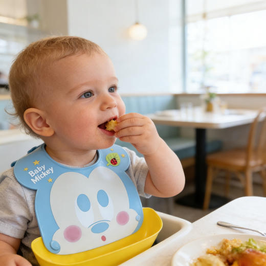 日本锦化成Nishiki迪士尼米奇婴幼儿围兜 立体口袋防水围嘴 商品图3