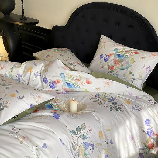 【品牌直发】加倍生活 100支匹马棉数码印花四件套-罗曼庄园系列 7色可选 商品图3