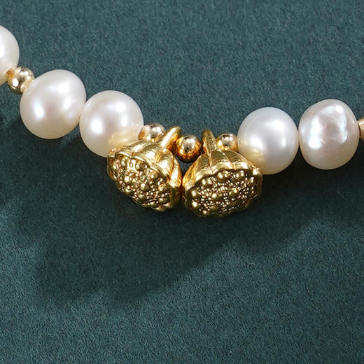 子佩集【两世欢缘】珍珠惜王妃手链【ZZSL021】5.5-6mm珠镀金莲蓬2601 商品图2