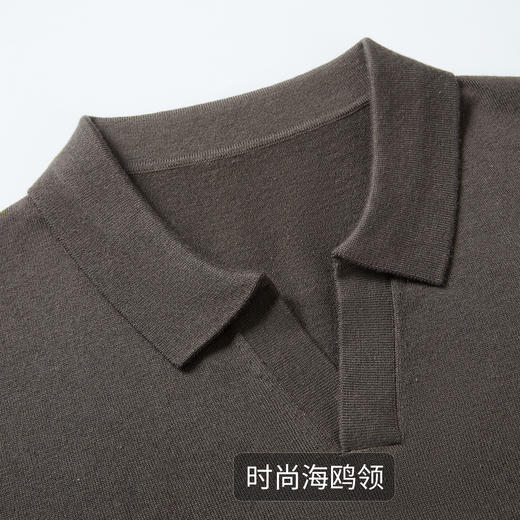 安东尼奥A&N 可机洗【含精纺羊毛&桑蚕丝】时尚轻奢针织短袖T恤男士休闲打底衫6300727 商品图3