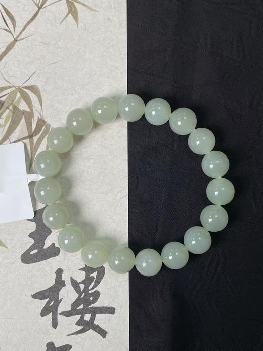【快抱】【于田产和田玉于田料青白玉12mm手串】出证书，发货1~5天，48小时鉴赏期 商品图1