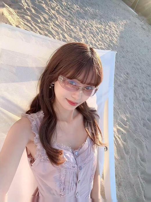 缪缪 江疏影 张元英同款无框太阳眼镜 窄版A51 商品图11