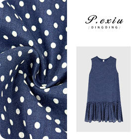 03-5潘依绣丁丁宠粉【海岛季风】100%亚麻复古波点背心连衣裙W-63070