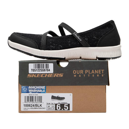 Skechers斯凯奇 女休闲鞋 100624-BLK 商品图4