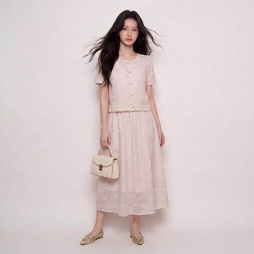 奢姿大码女装2026夏季减龄绣花圆领两件套胖妹妹名媛风时尚套装9962994545 商品图0
