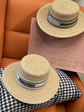 miumiu 织带字母Logo 新款草帽 两色（CO）