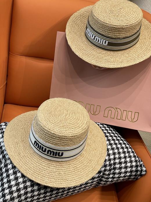 miumiu 织带字母Logo 新款草帽 两色（CO） 商品图0