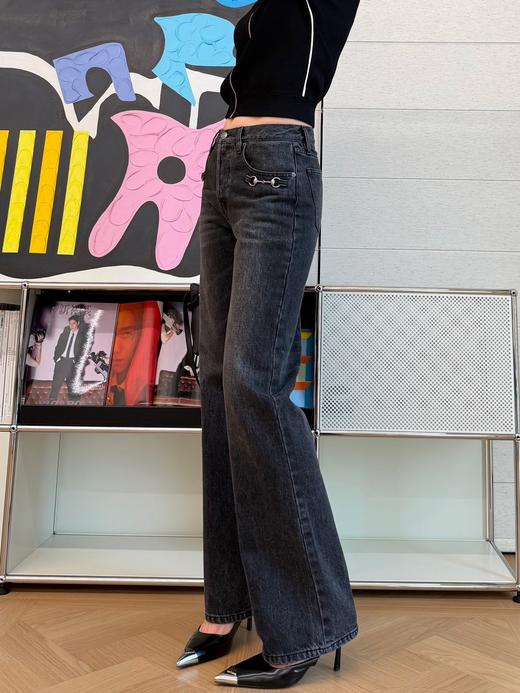 古驰 黑色马鞍扣直筒牛仔裤（MM） 商品图5