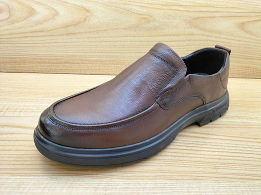 豪行正品13339701纯牛皮商务休闲皮鞋平底男单鞋 商品图0