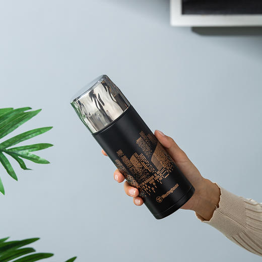 西屋 铭仕钢盖保温杯儒雅黑450mL WB453-BK 商品图1