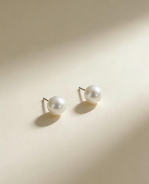 迷罗元和堂 |珍珠耳钉 | 纯银耳针 直径约4.4mm【器悟雅玩】 商品图2