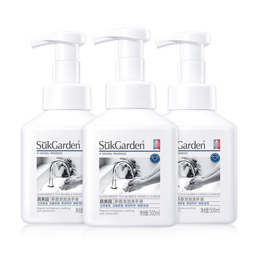 蔬果园 茶泡泡清香洗手液500ml*3 6970470335664-2 商品图0