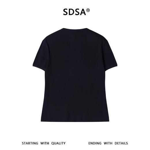 SDSA男装2026新款高贵轻奢潮牌纯色圆领螺纹合身短袖T恤时尚简约 商品图4