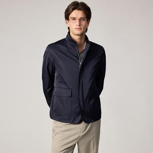 桑蚕丝立领伯爵夹克 商品图1