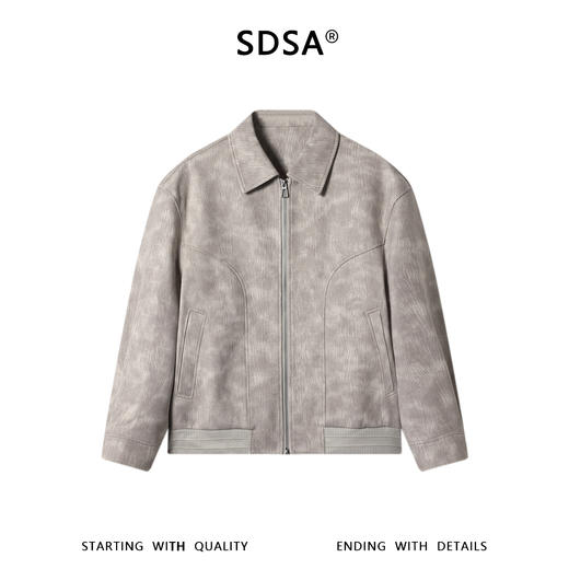 SDSA男装2026新款高贵轻奢休闲风拉链翻领夹克扎染百搭时尚外套 商品图0