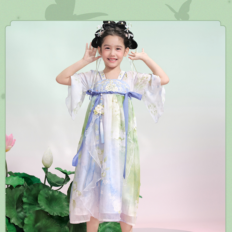 笛莎Deesha 2026年夏季新款观山见女童连衣裙