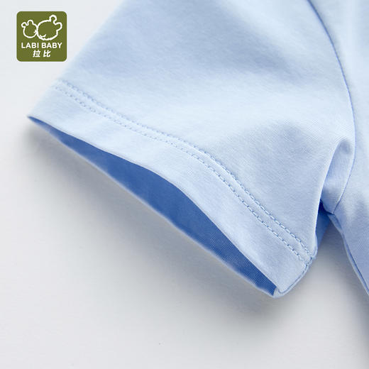 拉比童衣夏时光圆领衣灰蓝j6LZBC100413 商品图5