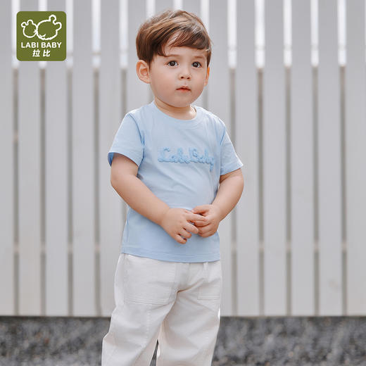 拉比童衣夏时光圆领衣灰蓝j6LZBC100413 商品图6