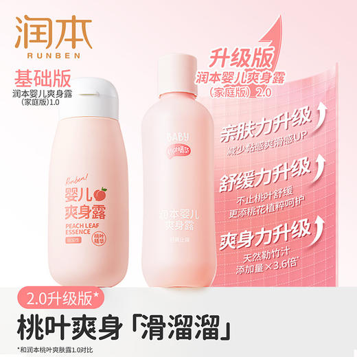 润本 爽身露痱子水桃叶精华200ml 6971435251982 商品图3
