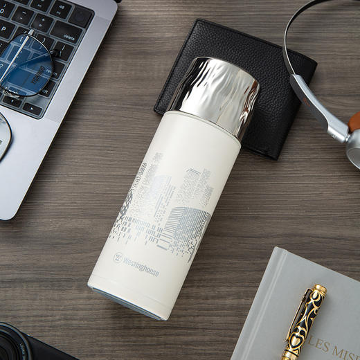 西屋 铭仕钢盖保温杯素雅白450mL WB453-CNW 商品图4