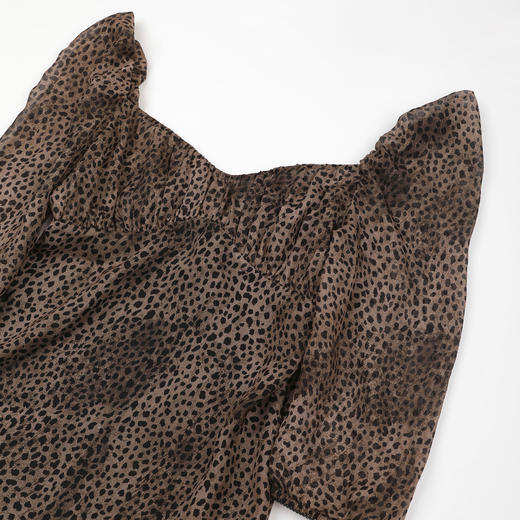 ROMI STUDIO“豹纹女士”100桑蚕丝薄纱蕾丝方领连衣裙 RWDRLY2932 商品图5