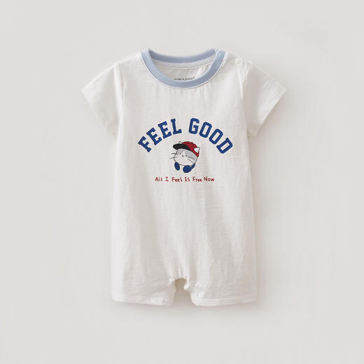 马克珍妮快乐猫咪男童A类纯棉连体衣2026年夏装新款560922 商品图1