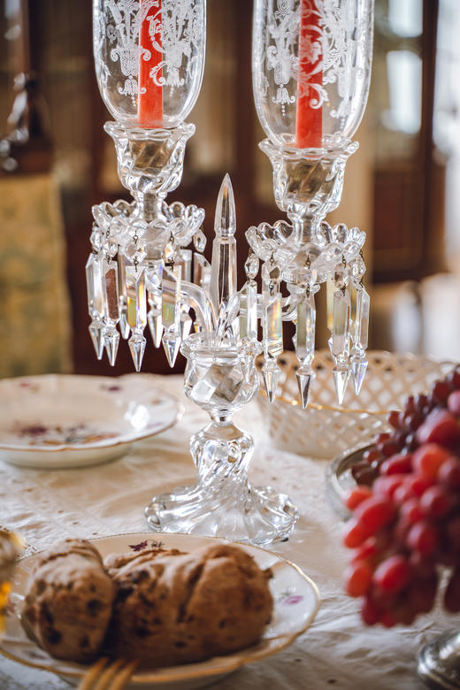 独角鹿西洋古董20世纪法国著名水晶工坊巴卡拉出品Bamboo竹纹款两枝头烛台一对 商品图3