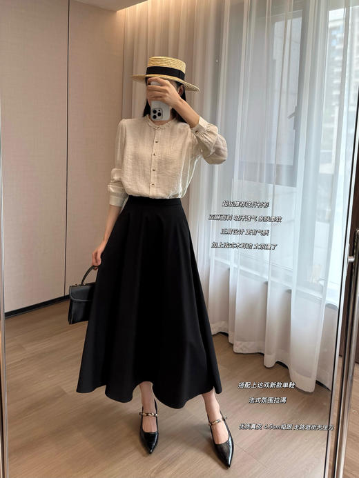 百思图同款超软牛皮金豆子小方跟尖头鞋 商品图3