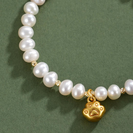 子佩集【小萌爪】珍珠惜王妃手链【ZZSL012】5.5-6mm珠镀金猫爪2601 商品图3