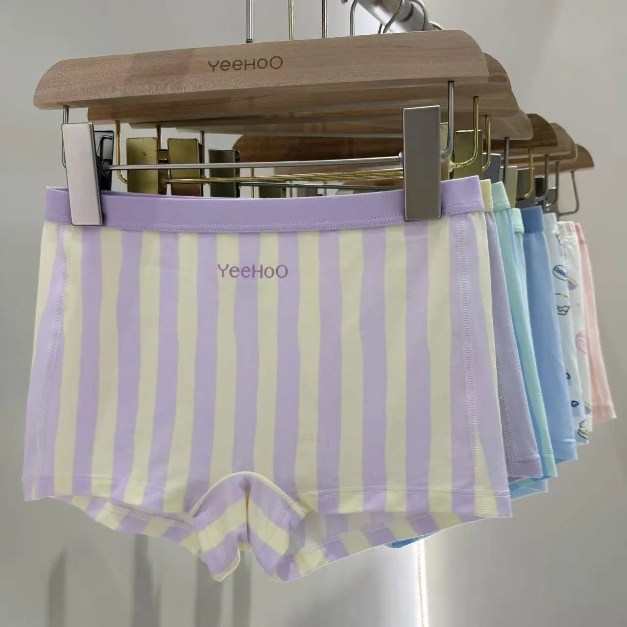 【10A抑菌2条装】英氏男女中大童兰精莫代尔&纯棉平角内裤【CD团购】