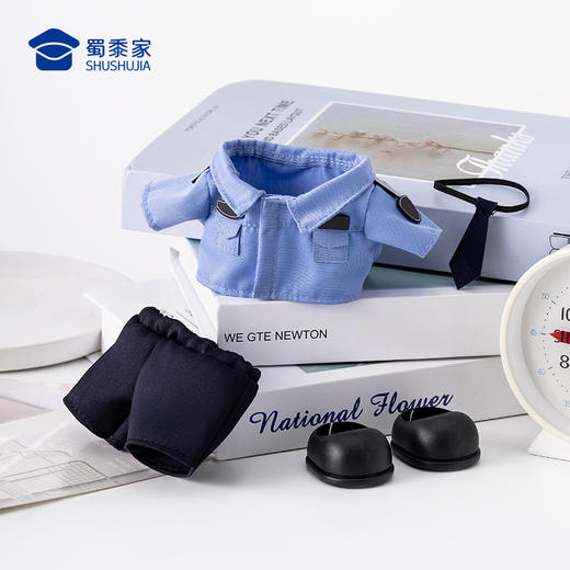 【20cm娃衣两件套】适用20cm棉娃创意毛绒玩偶衣服配件可穿脱蓝衬制服套装（不卖玩偶） 商品图7