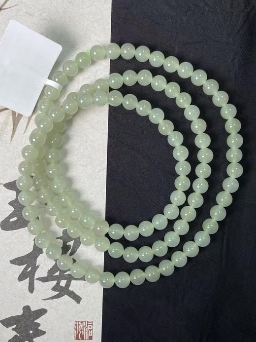 【快抱】【于田产和田玉于田料青白玉6mm项链】出证书，发货1~5天，48小时鉴赏期 商品图2