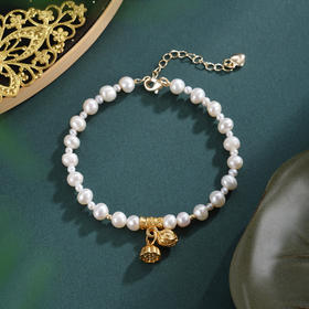 子佩集【两世同欢】珍珠惜王妃手链【ZZSL017】3-5.5mm珠镀金莲蓬2601