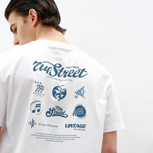 714street爵士乐主题印花短袖T恤 商品图1