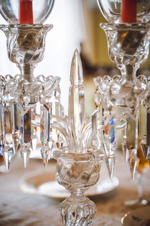 独角鹿西洋古董20世纪法国著名水晶工坊巴卡拉出品Bamboo竹纹款两枝头烛台一对 商品图6