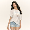 Ariseism 美式复古贝壳斜肩短袖T恤女夏季新款宽松微透罩衫上衣 商品缩略图2