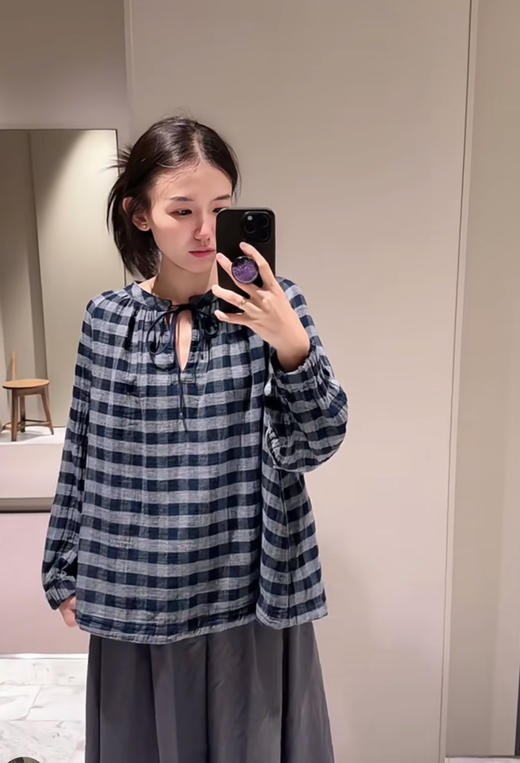 【秒杀价已调 直接拍】45R 定织定染 松软二重织 久洗不变形 格纹小衫 商品图11