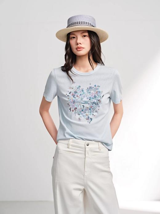 雅y同款 自带浪漫滤镜的爱心花簇 T 恤 商品图2