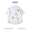SDSA男装2026新款轻奢韩版复古彩色花卉刺绣竖条短袖衬衫百搭宽松 商品缩略图4