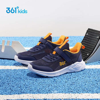 361°儿童运动鞋跑鞋2026夏季男女童3-12岁轻便大网孔跑鞋蓝37 商品图2