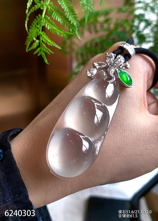 玻璃种福豆吊坠【6240303】具体价格微信咨询 商品图1