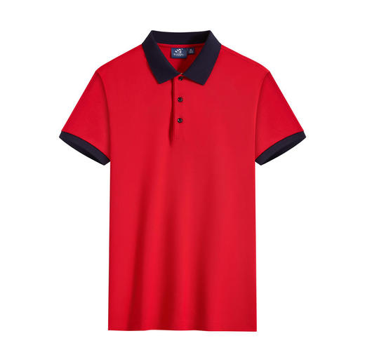 清爽透气下摆开叉短袖POLO衫   HLS-SYK1909# 商品图2