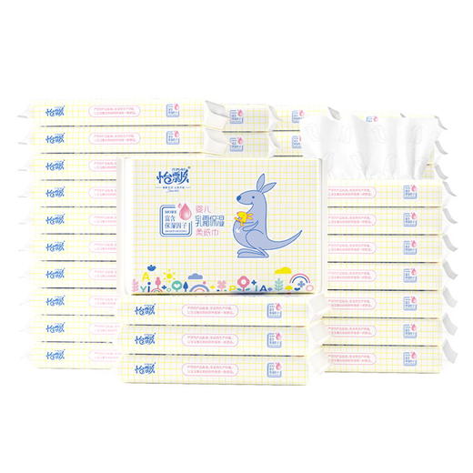 怡飘 袋鼠系列保湿乳霜抽纸3层40抽*60包 YP40C60B-RS 商品图0