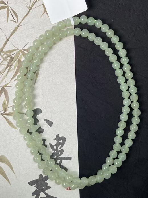 【快抱】【于田产和田玉于田料青白玉6mm项链】出证书，发货1~5天，48小时鉴赏期 商品图1