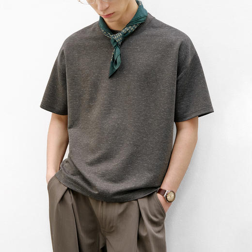 714street花纱亚麻混纺日系休闲短袖男款2026夏季高级感老钱风T恤 商品图1