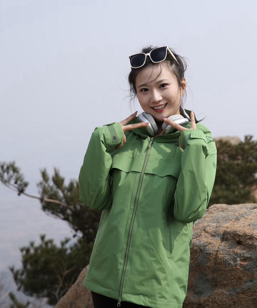 韩国订单可陇Windchaser女士连帽风衣冲锋衣外套032601 商品图1
