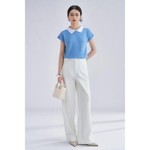 米思阳新款撞色娃娃针织T恤阔腿垂感休闲裤两件套女5Z25BG4074 商品图1