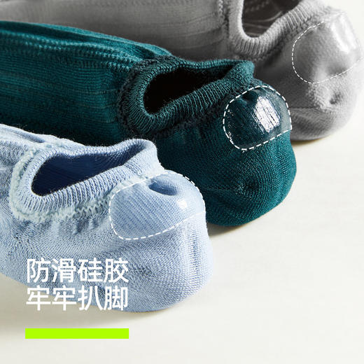 【新品上新】【网眼透气】有棵树抗菌薄款隐形不掉跟防臭男士短袜5双装-O1019 商品图4