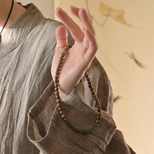 「双圈设计！绿檀手串」女檀香木多圈手持男佛珠情侣文玩念珠礼物时尚饰品 商品图3