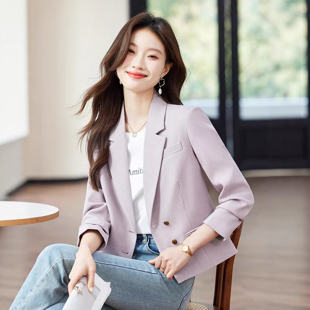 「自」全新升级【铂金会员165/天猫219/差价54】(74630)洛诗琳气质翻领小西装外套女2026春季新款百搭通勤短上衣